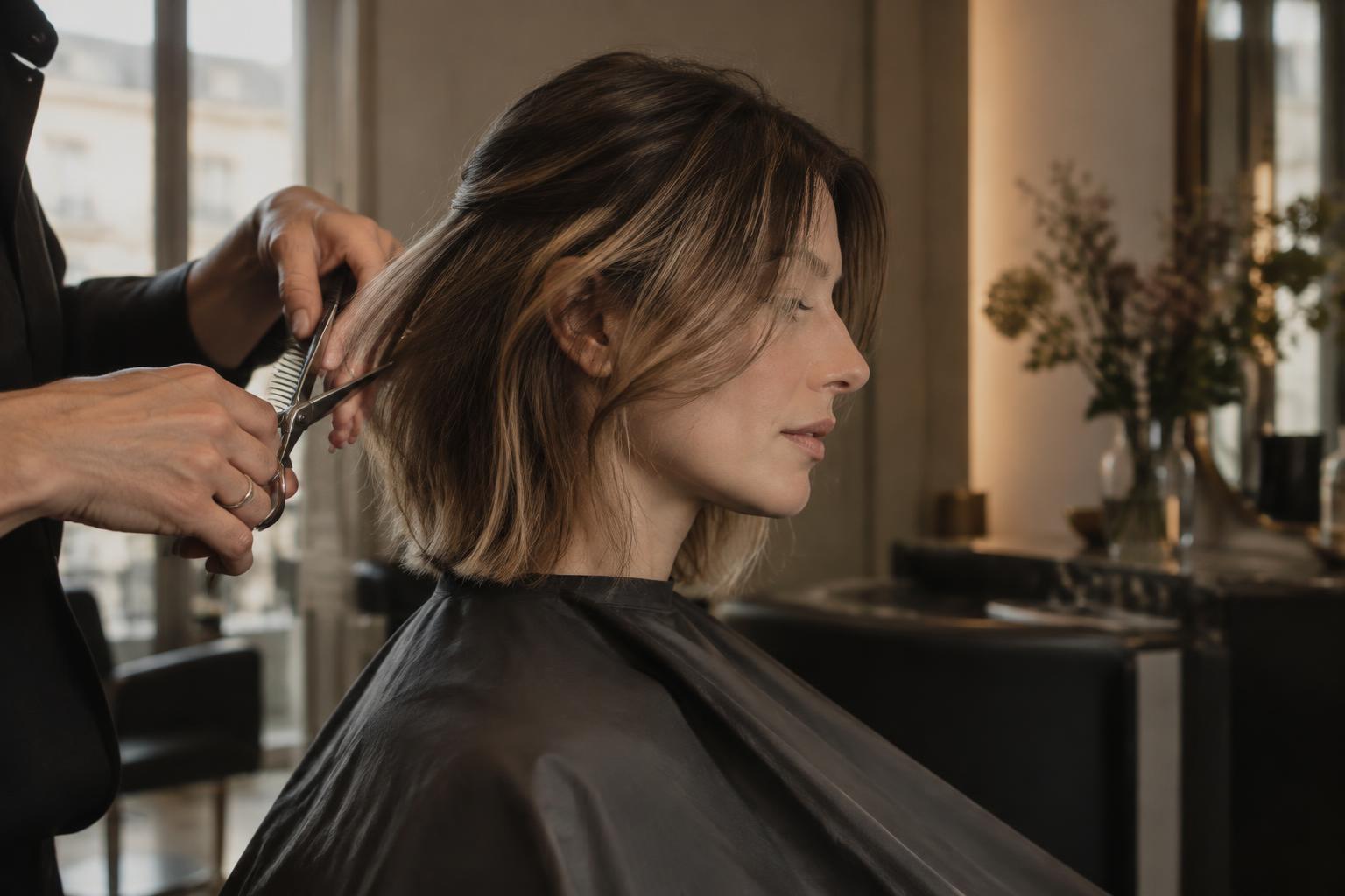 Präziser Haarschnitt mit Schere und Kamm